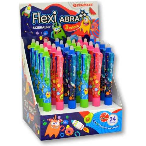 Długopis ścieralny 3 kolorowy FLEXI ABRA 3 COLORS TT8498 niebieski,zielony,czarny PENMATE Długopis ścieralny 3 kolorowy FLEXI ABRA 3 COLORS TT8498 niebieski,zielony,czarny PENMATE