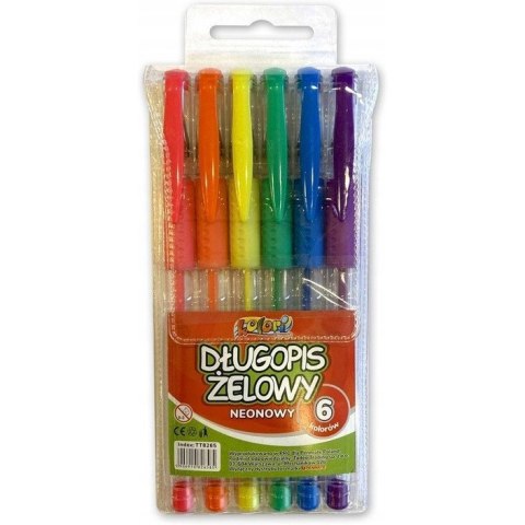 Długopis żelowy neonowy 6 kolorów Kolori TT8265 PENMATE Długopis żelowy neonowy 6 kolorów Kolori TT8265 PENMATE