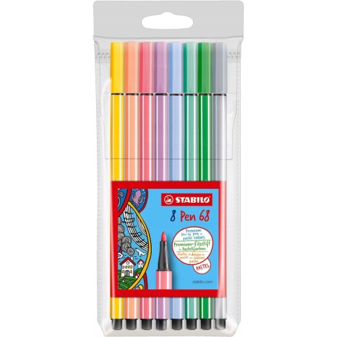 Flamaster PEN 68 PASTEL etui (8szt.) 68/8-01 STABILO Flamaster PEN 68 PASTEL etui (8szt.) 68/8-01 STABILO