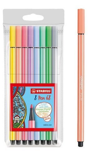 Flamaster PEN 68 PASTEL etui (8szt.) 68/8-01 STABILO Flamaster PEN 68 PASTEL etui (8szt.) 68/8-01 STABILO