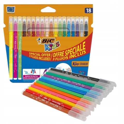 Flamastry 15+3fluo KID COULEUR 921359/937511 BIC Flamastry 15+3fluo KID COULEUR 921359/937511 BIC