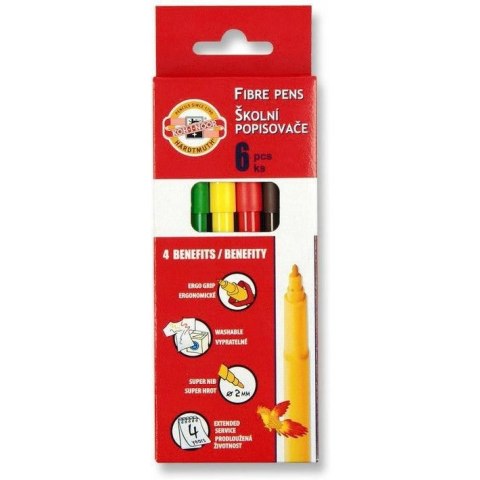 Flamastry 6 kol. w kartoniku 771002/JF08 KOH-I-NOOR Flamastry 6 kol. w kartoniku 771002/JF08 KOH-I-NOOR