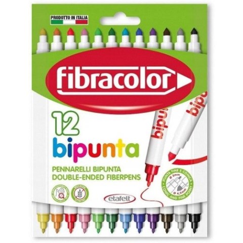 Flamastry DOUBLE POINT 12kolorów 544SW12S FIBRACOLOR Flamastry DOUBLE POINT 12kolorów 544SW12S FIBRACOLOR