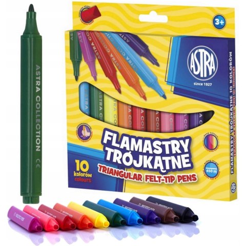 Flamastry trójkątne JUMBO 10 kolorów 314114001 ASTRA Flamastry trójkątne JUMBO 10 kolorów 314114001 ASTRA