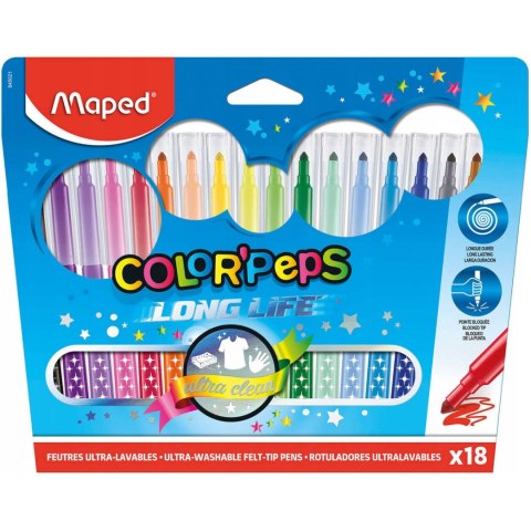 Flamastry trójkątne MAPED COLORPEPS 18kolorów 845021 Flamastry trójkątne MAPED COLORPEPS 18kolorów 845021