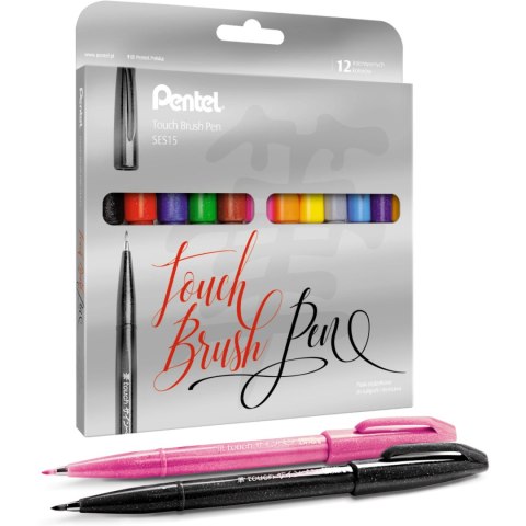 Pisak BRUSH SIGNT kpl. 12 szt. SES15C-ST12PL PENTEL Pisak BRUSH SIGNT kpl. 12 szt. SES15C-ST12PL PENTEL