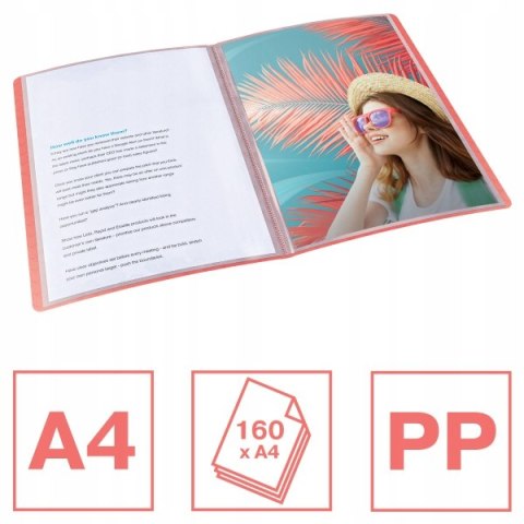 Album ofertowy Esselte Colour`Breeze z 80 koszulkami koralowy 628445 Album ofertowy Esselte Colour`Breeze z 80 koszulkami koralowy 628445
