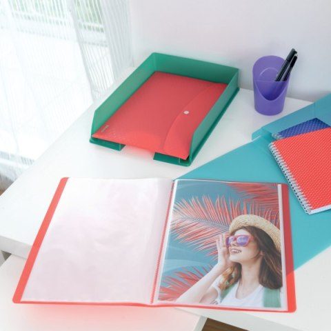 Album ofertowy Esselte Colour`Breeze z 80 koszulkami koralowy 628445 Album ofertowy Esselte Colour`Breeze z 80 koszulkami koralowy 628445
