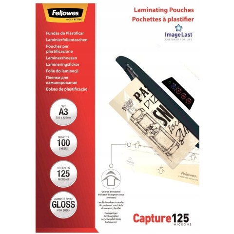 Folia do laminacji FELLOWES 125 mic A3 (100szt.) 5307506 Folia do laminacji FELLOWES 125 mic A3 (100szt.) 5307506