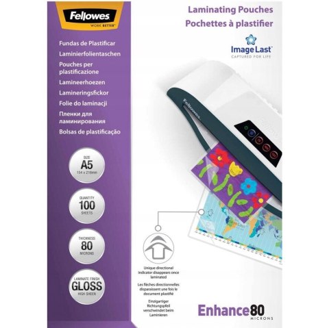 Folia do laminowania A5 80mic FELLOWES (100) 5306002 Folia do laminowania A5 80mic FELLOWES (100) 5306002