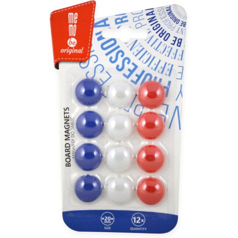 Magnesy do tablic MEMOBE, f20 mm, 12 szt . blister MM002-99 Magnesy do tablic MEMOBE, f20 mm, 12 szt . blister MM002-99