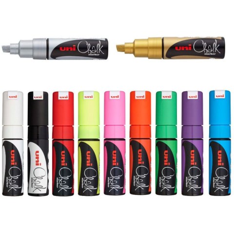 Marker z farbą kredową CHALK PWE-8K srebrny UNI UNPWE8K/6SR Marker z farbą kredową CHALK PWE-8K srebrny UNI UNPWE8K/6SR