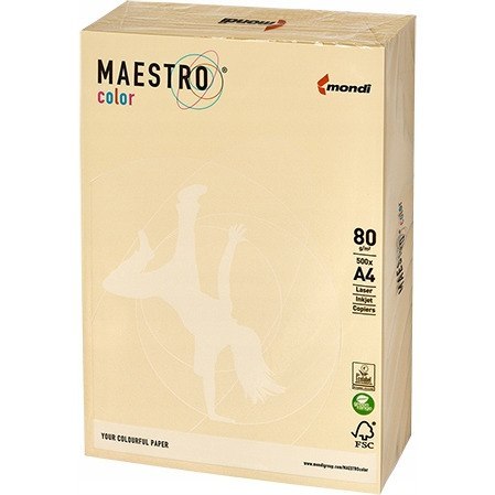 Papier ksero A4 80g MAESTRO COLOR BE66 pastel wanilia/kość słoniowa Papier ksero A4 80g MAESTRO COLOR BE66 pastel wanilia/kość słoniowa