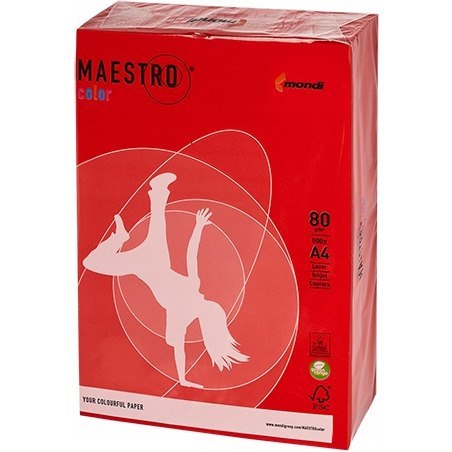 Papier ksero A4 80g MAESTRO COLOR CO44 Intensywny czerwień koralowa Papier ksero A4 80g MAESTRO COLOR CO44 Intensywny czerwień koralowa