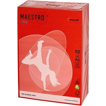 Papier ksero A4 80g MAESTRO COLOR ZR09 czerwień ceglasta Intensywny Papier ksero A4 80g MAESTRO COLOR ZR09 czerwień ceglasta Intensywny