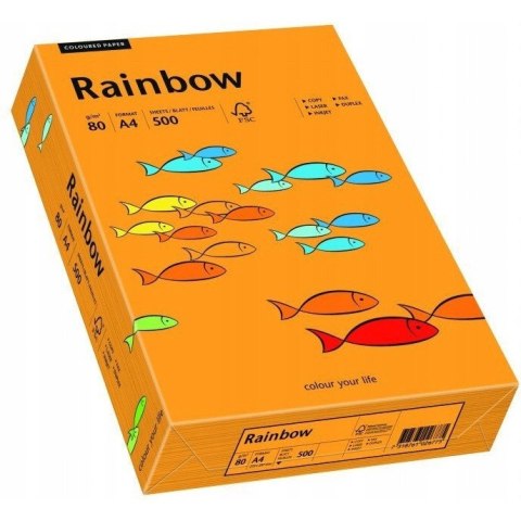 Papier ksero A4 80g RAINBOW R24 pomarańczowy 88042431 Papier ksero A4 80g RAINBOW R24 pomarańczowy 88042431