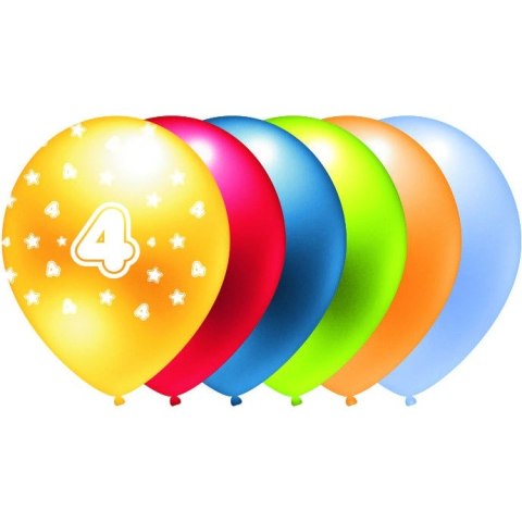 Balon metalik nadruk 4 mix kolor 5szt. B187 GO PARTY Balon metalik nadruk 4 mix kolor 5szt. B187 GO PARTY