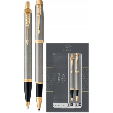 Komplet pióro kulkowe + długopis IM brush metal GT PARKER 2093217 Komplet pióro kulkowe + długopis IM brush metal GT PARKER 2093217