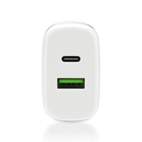 Ładowarka sieciowa 230V EVERACTIVE SC-370Q 1xUSB-C + 1xUSB 3A 25W biała Ładowarka sieciowa 230V EVERACTIVE SC-370Q 1xUSB-C + 1xUSB 3A 25W biała
