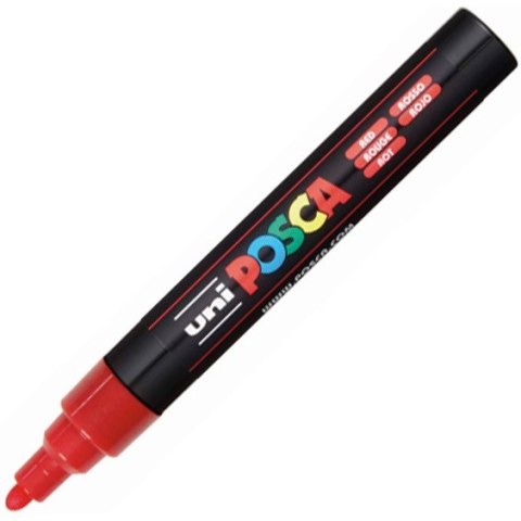 Marker z farbą plakatową UNI Posca PC-5M nr.15 czerwony Marker z farbą plakatową UNI Posca PC-5M nr.15 czerwony