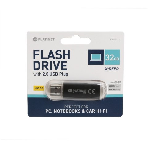 Pamięć USB 32GB PLATINET X-DEPO USB 2.0 czarny (40621) Pamięć USB 32GB PLATINET X-DEPO USB 2.0 czarny (40621)