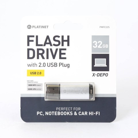 Pamięć USB 32GB PLATINET X-DEPO USB 2.0 srebrny (42970) Pamięć USB 32GB PLATINET X-DEPO USB 2.0 srebrny (42970)