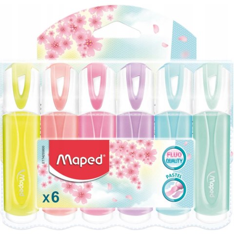 Zakreślacz fluo peps pastel mix kolorów 6 szt etui pud. z zaw 742558 MAPED Zakreślacz fluo peps pastel mix kolorów 6 szt etui pud. z zaw 742558 MAPED