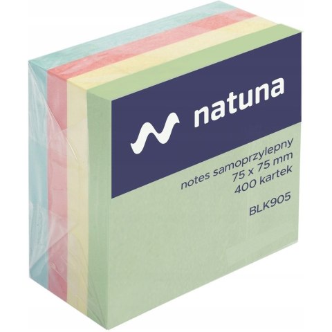 Bloczek samoprzylepny 75x75mm 400k pastelowy NATUNA (NSKP/D) Bloczek samoprzylepny 75x75mm 400k pastelowy NATUNA (NSKP/D)