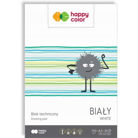Blok techniczny A3 170g biały 3550 3040-0 HAPPY COLOR Blok techniczny A3 170g biały 3550 3040-0 HAPPY COLOR