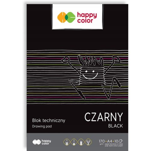 Blok techniczny A4 10k 170g czarny HA 3717 2030-9 HAPPY COLOR Blok techniczny A4 10k 170g czarny HA 3717 2030-9 HAPPY COLOR