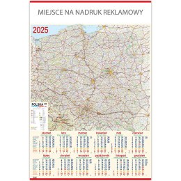 Kalendarz Plakatowy B1, P20 MAPA 67x98cm TELEGRAPH