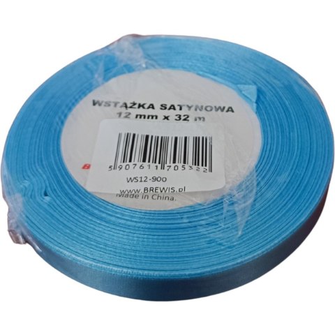 Wstążka satynowa 12mm/32m błękitna 900 BREWIS Wstążka satynowa 12mm/32m błękitna 900 BREWIS