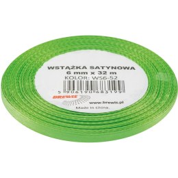 Wstążka satynowa 6mm/32m j.zielony BREWIS