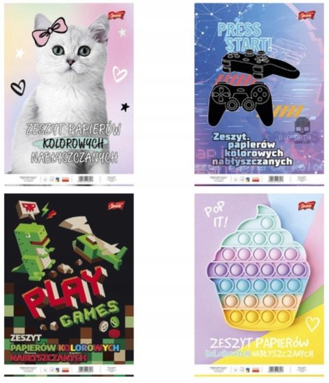 Zeszyt papierów kolorowych A4 10k nabłyszczany UNIPAP Zeszyt papierów kolorowych A4 10k nabłyszczany UNIPAP