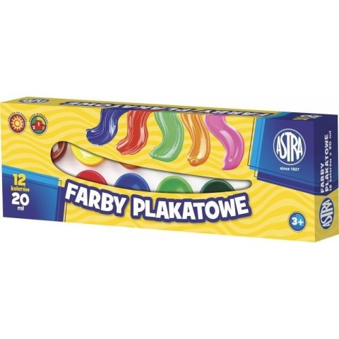 Farby plakatowe 12kol. 20ml 83114901 ASTRA Farby plakatowe 12kol. 20ml 83114901 ASTRA