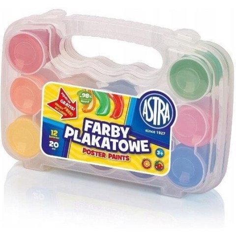 Farby plakatowe 12kol 20ml WALIZKA 301117002 ASTRA Farby plakatowe 12kol 20ml WALIZKA 301117002 ASTRA