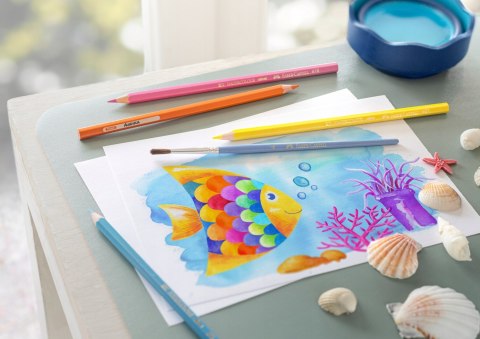 Kredki akwarelowez pędzelkiem RYBKA 24 kolory opak. kartonowe 114425 Faber-Castell Kredki akwarelowez pędzelkiem RYBKA 24 kolory opak. kartonowe 114425 Faber-Castell