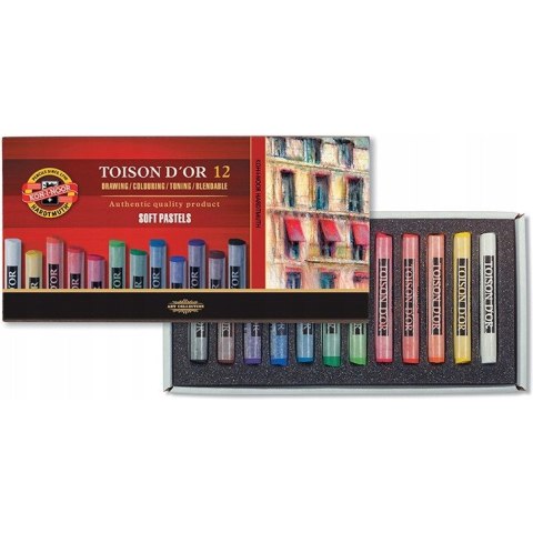 Kredki pastele suche 12 kolorów TOISON DOR 8512N KOH-I-NOOR Kredki pastele suche 12 kolorów TOISON DOR 8512N KOH-I-NOOR