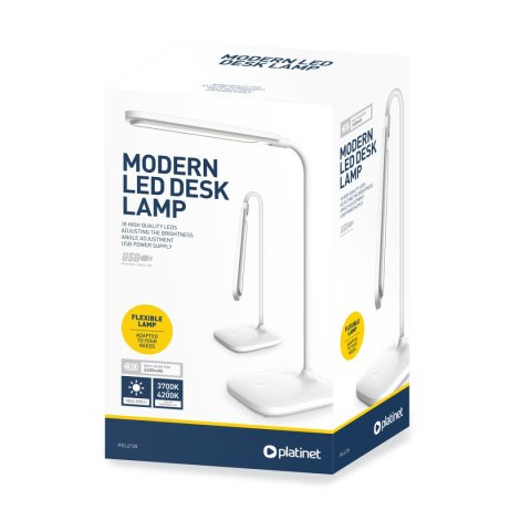 Lampka biurkowa led PLATINET biała 5W z akumulatorem 2400mAh (45238) Lampka biurkowa led PLATINET biała 5W z akumulatorem 2400mAh (45238)