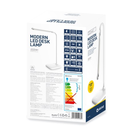 Lampka biurkowa led PLATINET biała 5W z akumulatorem 2400mAh (45238) Lampka biurkowa led PLATINET biała 5W z akumulatorem 2400mAh (45238)