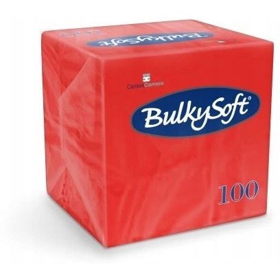Serwetki BULKYSOFT 24x24mm 2 warstwy (100szt) czerwone Serwetki BULKYSOFT 24x24mm 2 warstwy (100szt) czerwone