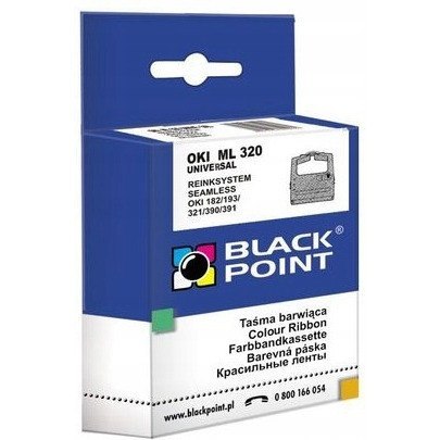 Taśma BLACK POINT (KBPO320) czarna nylon 8mm/1,8m zamiennik OKI (09002303) ML320/182/391 Taśma BLACK POINT (KBPO320) czarna nylon 8mm/1,8m zamiennik OKI (09002303) ML320/182/391