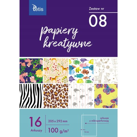 Zeszyt papierów kreatywnych A4 16k 100g KB030-08 TETIS Zeszyt papierów kreatywnych A4 16k 100g KB030-08 TETIS