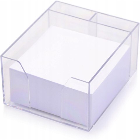 Bloczek nieklejony 85x85x50mm biały + pojemnik NATUNA Bloczek nieklejony 85x85x50mm biały + pojemnik NATUNA