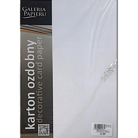 Karton ozdobny ATLANTA biały 230g. (20ark.) 203201 Galeria Papieru Karton ozdobny ATLANTA biały 230g. (20ark.) 203201 Galeria Papieru