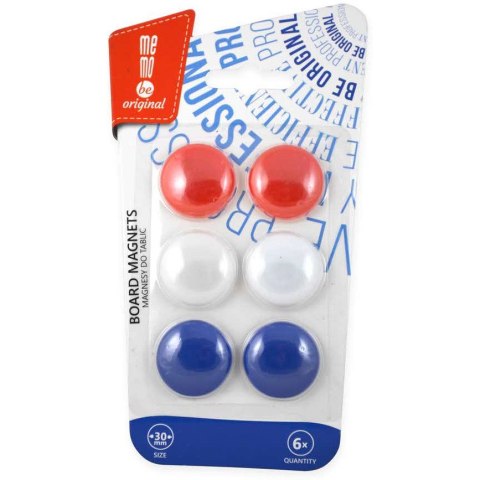 Magnesy do tablic MEMOBE, f30 mm, 6 szt. blister MM006-99 Magnesy do tablic MEMOBE, f30 mm, 6 szt. blister MM006-99