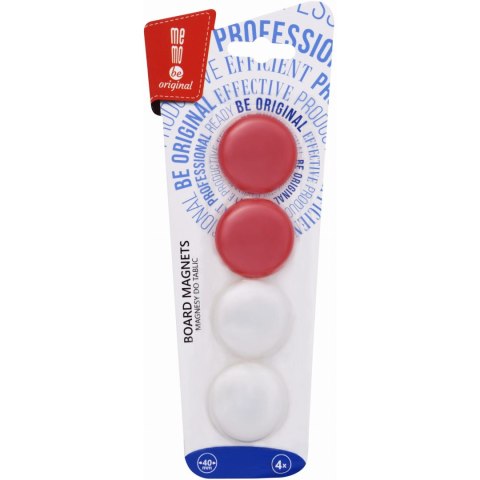 Magnesy do tablic MEMOBE, f40 mm, 4 szt. blister MM001-99 Magnesy do tablic MEMOBE, f40 mm, 4 szt. blister MM001-99