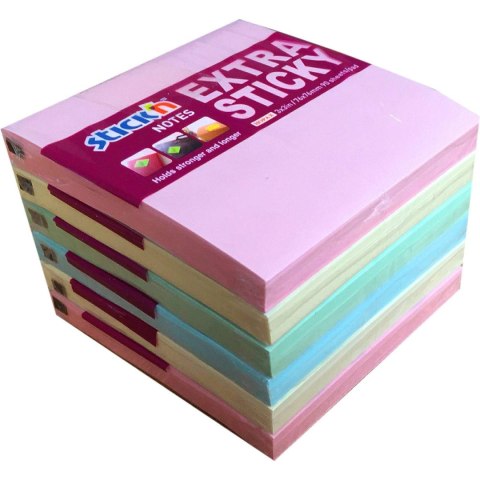 Notes samoprzylepny STICK`N EXTRA STICKY (6 szt) 76x76mm 4 kol.pastel 90 k 21659 Notes samoprzylepny STICK`N EXTRA STICKY (6 szt) 76x76mm 4 kol.pastel 90 k 21659