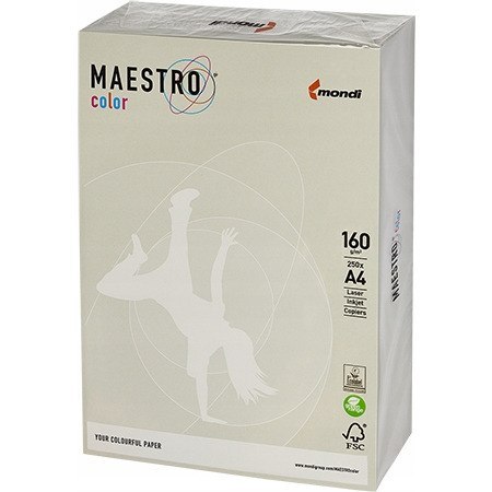Papier ksero A4 160g MAESTRO COLOR GR21 szary 250a Papier ksero A4 160g MAESTRO COLOR GR21 szary 250a