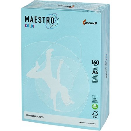 Papier ksero A4 160g MAESTRO COLOR MB30 niebieski pastel Papier ksero A4 160g MAESTRO COLOR MB30 niebieski pastel